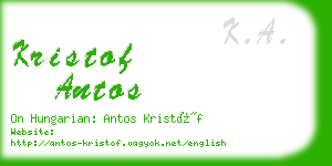 kristof antos business card